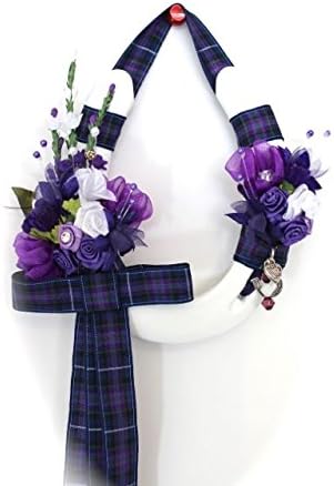 Stunning Handcrafted Lucky Wedding Horseshoe Gift in Purple Pride of Scotland Tartan