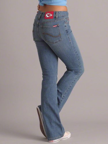 Kansas City Chiefs Women's Cheerleader Boot Jeans - Medium Wash 4x33
