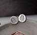 S.leaf Vintage S925 Round Leaf Stud Earrings Mini Fossil Leaf Stud Earrings Sterling Silver (leaf fossil)