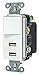 Bryant Electric USBB102W 15 Amp 125V Decorator USB Switch Combination Charger, White