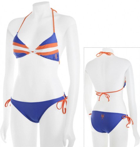 New York Mets Women's Striped String Bikini