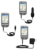 Deluxe Kit for the Pharos GPS 525P includes a USB cable with Car and Wall Charger - Gomadic Brand w/ TipExchange Technology
