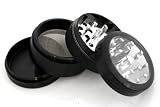 Authentic Chromium Crusher 2.5'' 4pc CNC Herbal Tobacco Herb Aluminum Grinder Black