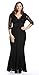 Dilanni Women's Plus Size V Neck 2/3 Sleeves Evening Party Long Lace Dresses