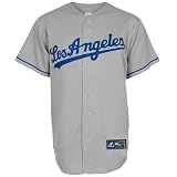 MLB Youth Los Angeles Dodgers Road Gray Short Sleeve 6 Button Synthetic Replica Baseball Jersey Spring 2011  (Road Gray, Medium)
