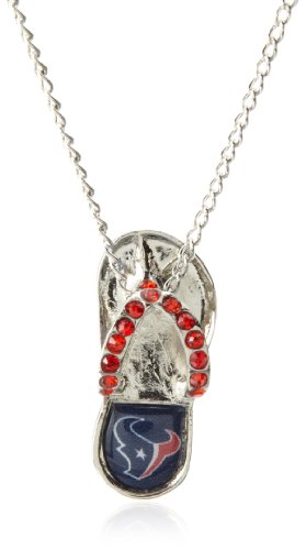 NFL Houston Texans Crystal Flip Flop Necklace