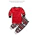 NUOYI Girls Boys Christmas Deer Striped Kids Pajamas Set 100% Cotton 2T-7T