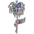Vintage Silver Ton Flower Brooch Pin