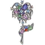 Vintage Silver Ton Flower Brooches & Pins