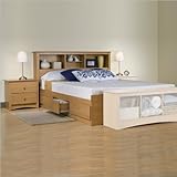 Prepac Sonoma Maple Full Wood Platform Storage Bed 3 Piece Bedroom Set