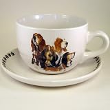 24oz Dog Breed Soup Mug and Saucer - Bassett Hound