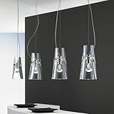 IMAGE OF Kon Pendant - clear ribbed, swag type installation kit, 110 - 125V (for use in the U.S., Canada etc.)