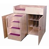 Deluxe Infant Care Center with Safety Steps Color: Natural