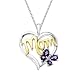 Amethyst and Diamond-Accent Butterfly Mom Heart Pendant, 18