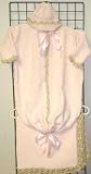 Knitted on Hand Knitting Machine Pink Chenille with Beige Trim Finished By Hand Crochet Newborn Bunting Hat Set and Matching Large 32 By 45 Inches Blanket