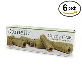 Danielle Market Sweet Green Tea Crispy Rolls, 5.44 Ounce Boxes (Pack of 6)