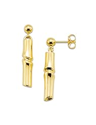 Mikel Golden Bamboo Earrings in 14K Yellow Gold