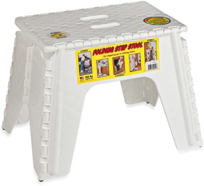 EZ Foldz 12-Inch Folding Step Stool in White