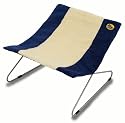 Cleo Criss Cross Cat Bed : Faux Sheepskin with Blue corduroy trim (360mm x 480mm x 480mm)