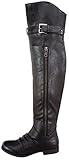 Top Moda LAND-4 Women's Over The Knee Buckle Riding Boots, Color:BLACK, Size:6.5