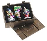 Thomas Pacconi Hand-Painted Glass Let It Snow For Santa Ornaments In Wood Storage Crate, Set Of 3