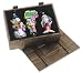 Thomas Pacconi Hand-Painted Glass Let It Snow For Santa Ornaments In Wood Storage Crate, Set Of 3