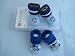 Small Paul Infant New Born Baby Booties Light Blue/Navy 0-12 Months 2 Pairs New