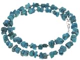 Genuine Beaded Turquoise Chips 17" Sterling Silver Necklace