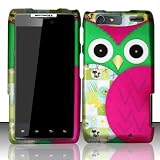 Twisted Tech Hard Plastic Pink Patched Owl Design Matte Case for Motorola Droid RAZR MAXX XT913 / XT916 -Verizon -In Retail Packaging