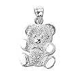 14kt White Gold Teddy Bear Charm Pendant