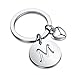 HOLLP Silver Initial Disc Charm Keychain 26 Initial Letter Alphabet Key Ring A-Z Initial English Charm Stainless Steel Initial Key for Women (M)