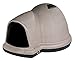 Petmate Medium Dog House Outdoor Weatherproof - Indigo Igloo Dog House, 90% Recycled, Made in USA, for Dogs 25 to 50 pounds, TAUPE/BLACK