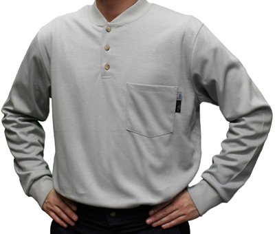 Henley Long Sleeve Flame Resistant Pro-C FR, Navy, SM