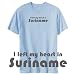 T-Shirt Light Blue  Retro Hearth Suriname  Country