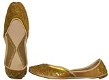 Beaded & Sequin Indian Khussa Belly Dance Shoes for Women Handcrafted Casual Footwear Available in Various Sizes