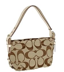 Authentic Coach 24CM Signature Khaki East West Duffle Bag 15068 KH/White