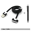 Buy IPhone USB Cables - InfoTechnica&Acirc;&reg; 3m Black Generic Durable Flat "Noodle" USB A to 30pin Data Charging Cable Compatible for iPhone&Acirc;&reg; 4 4S & Ipad&Acirc;&reg; 2-3 (3m /6.5FT, Black)