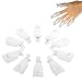 Binmer(TM)10PC Plastic Reusable Nail Art Soak Off Cap Clip UV Gel Polish Remover Wrap Tool (White)