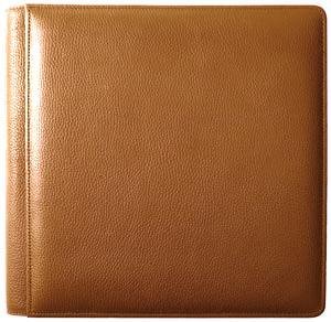 ROMA TAN smooth grain leather medium scrapbook #162 style album by Raika -