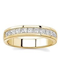 14k White Gold or Yellow Gold Princess-Cut Diamond Band (H/I1, 1 ct. tw.)