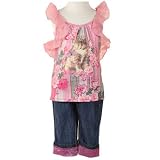 Little Girls Designer Clothes KITTY Top Capri LIPSTIK Boutique Girl 2T-6X