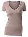 Doublju Womens Short Sleeve V-neck Basic Comfy Casual T-Shirts