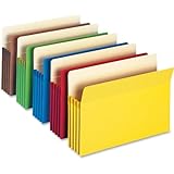 Smead File Pocket, Straight-Cut Tab, 3-1/2" Expansion, Legal Size, Assorted Colors, 5 per Pack (74892)