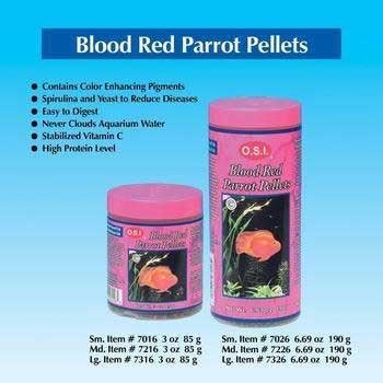 Ocean Star International AOSI7016 Blood Red Parrot Pellet Fish Food, 3-Ounce by Ocean Star International