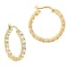 Vermeil (24k Gold over Sterling Silver) Pave Diamond cz 24mm Hoop Earrings
