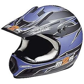 M2R SX Pro Offroad Helmet - Adult, Black/Blue, Large