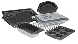 Review Anolon 52332 / ANOLON SureGrip 52332 Complete Bakeware 10 Piece Set with Pans, Cookie Sheets, Muffin Pan, Cooling Rack and Plastic Cover