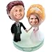 Bride and Groom Bobble Head Wedding Cake Topper