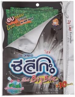 Seleco BigBite : Crispy Roasted Seaweed Korean Sesame Flavor 12g 10Sheets (Product of Thailand) Jc25300430