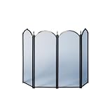 Outdoor Living : UniFlame 4 Fold Triple-Plated Antique Brass/Black Screen